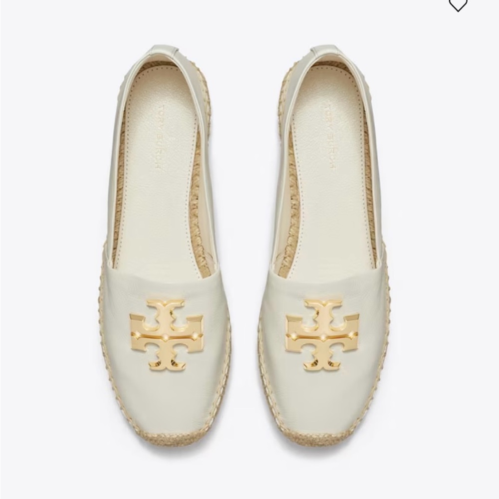 Tory Burch Cream Espadrilles with Gold Logo
